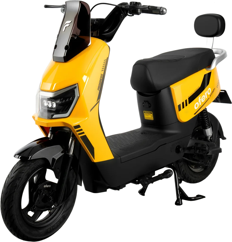 Yellow front three-quarter view — Ofero Zyper 1 sample vehicle.